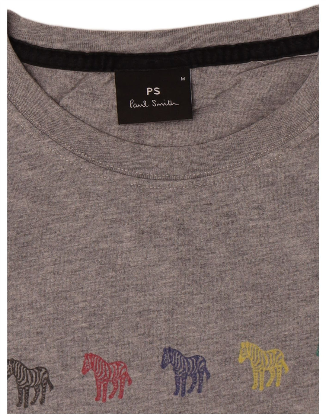 Paul Smith Womens Graphic T-Shirt Top UK 14 Medium Grey Cotton