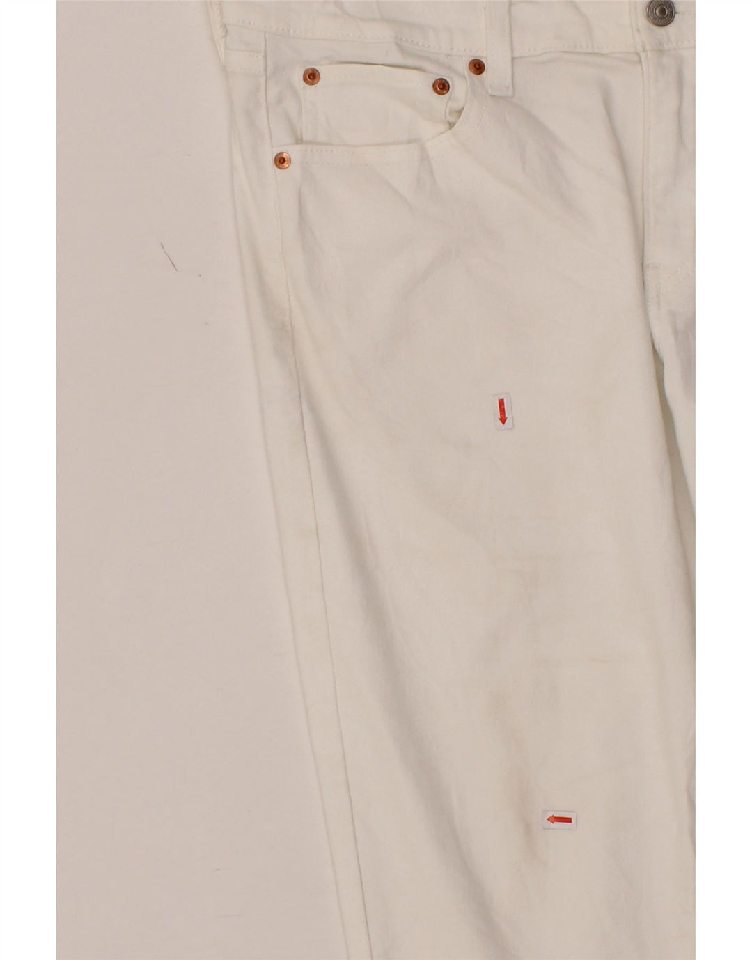 LEVI'S Womens Boyfriend Slim Jeans W32 L27  White Cotton Vintage Levi's and Second-Hand Levi's from Messina Hembry 