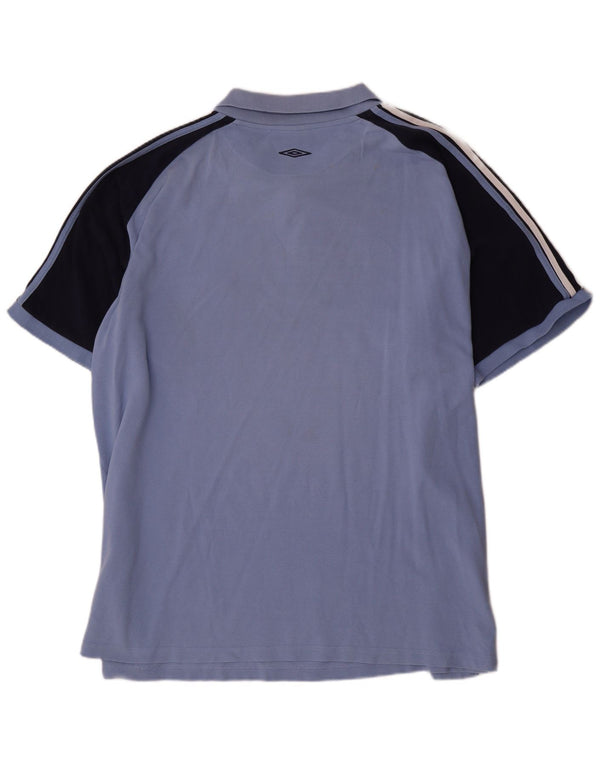 Umbro Mens Polo Shirt 4XL Blue Colourblock Cotton