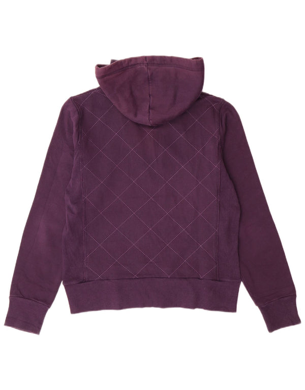 LOTTO Womens Hoodie Jumper UK 16 Large Purple Check Cotton