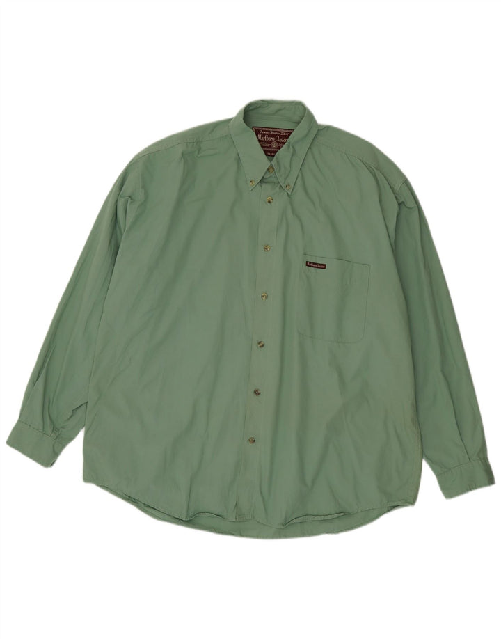 Marlboro Classics Mens Shirt XL Green Cotton