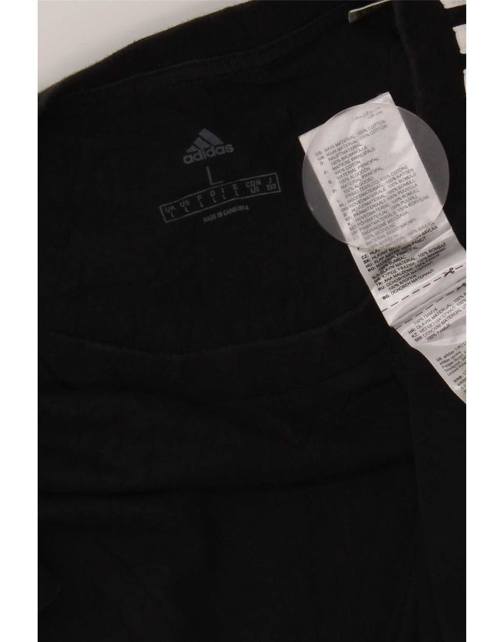 Adidas Mens T-Shirt Top Large Black Cotton