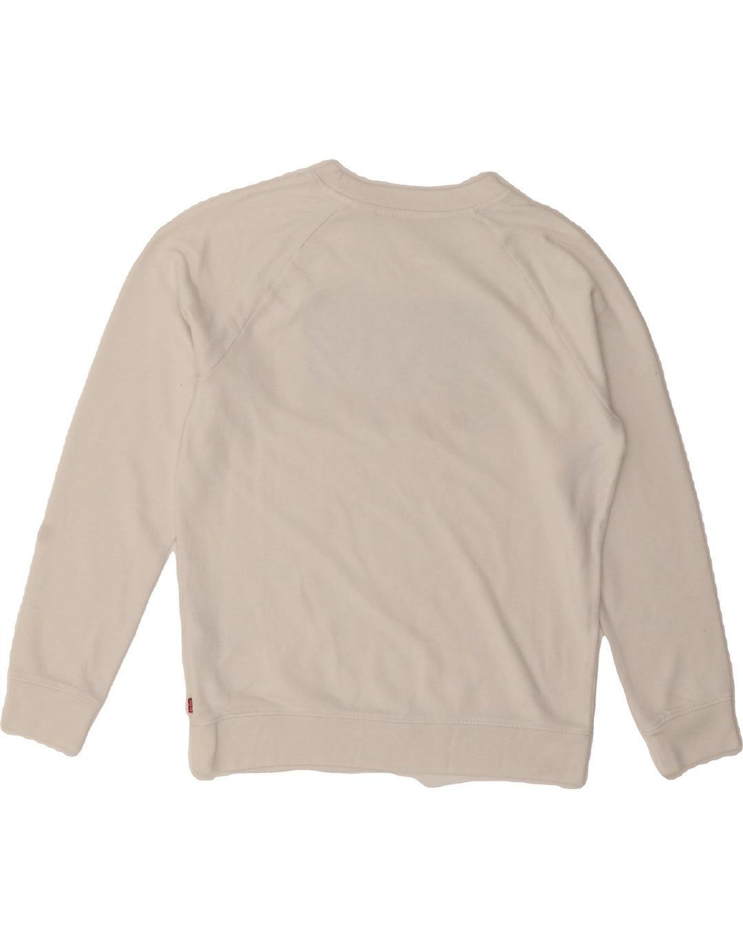 LEVI'S Womens Oversized Graphic Sweatshirt Jumper UK 6 XS White Cotton Vintage Levi's and Second-Hand Levi's from Messina Hembry 