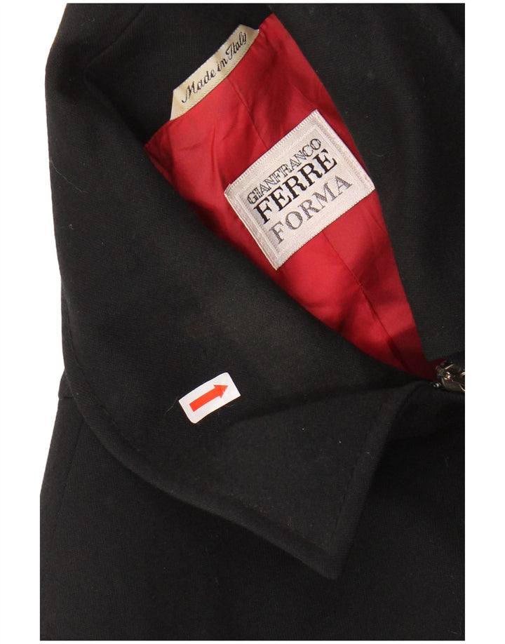 GIANFRANCO FERRE Womens Utility Jacket UK 18 XL Black Wool