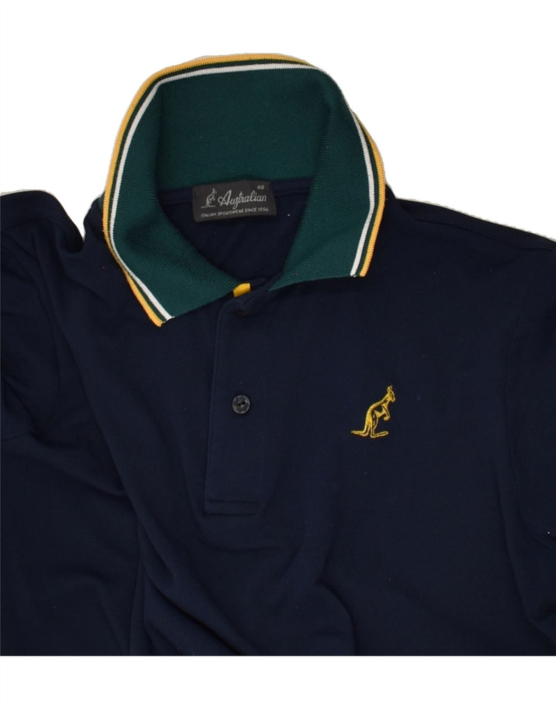 AUSTRALIAN L'ALPINA Mens Polo Shirt IT 48 Medium Navy Blue Polyamide | Vintage AUSTRALIAN L'ALPINA | Thrift | Second-Hand AUSTRALIAN L'ALPINA | Used Clothing | Messina Hembry 
