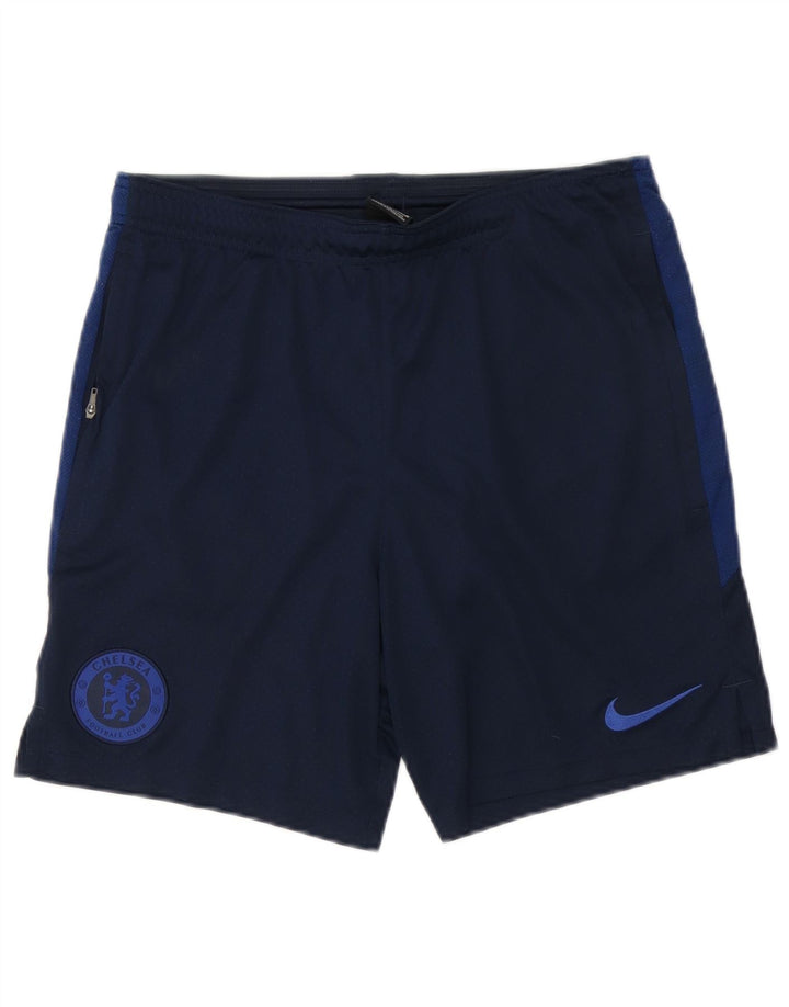 Nike Mens Chelsea FC Sport Shorts Medium Navy Blue Polyester