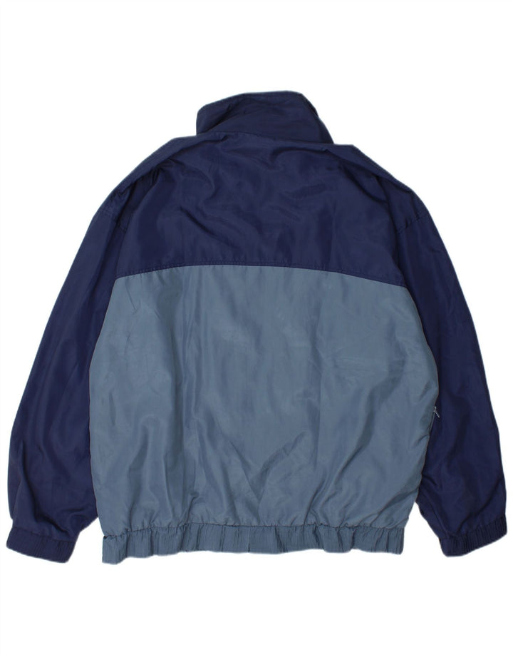Active Mens Tracksuit Top Jacket XL Navy Blue Colourblock Polyester