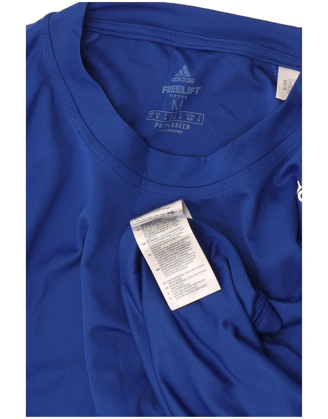 Adidas Mens Primegreen T-Shirt Top Medium Blue Polyester