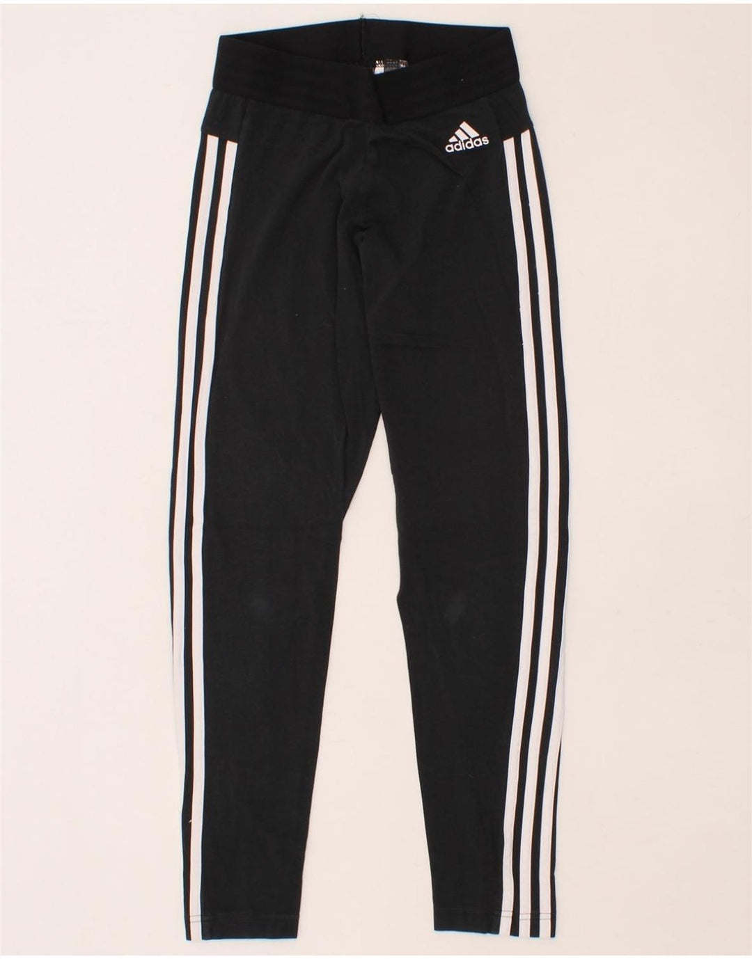 ADIDAS Womens Leggings UK 8/10 Small Black Polyester Vintage Adidas and Second-Hand Adidas from Messina Hembry 