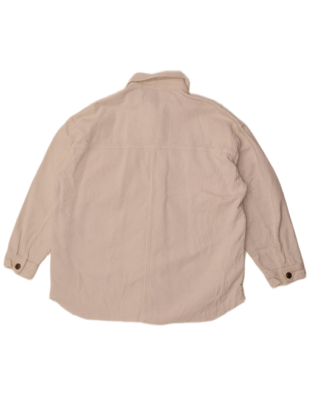 Zara Womens Oversized Corduroy Jacket UK 10 Small White Cotton