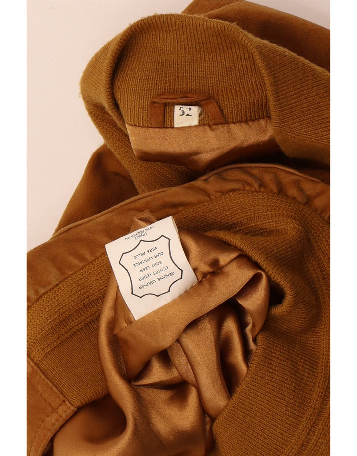 Vintage Mens Suede Bomber Jacket IT 52 XL Brown Leather