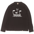 Pretty Green Mens Graphic Top Long Sleeve Large Black Cotton