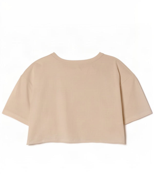 Zara Womens Crop T-Shirt Top UK 14 Medium White Cotton