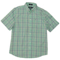 Izod Boys Short Sleeve Shirt 15-16 Years XL Turquoise Check Polyester