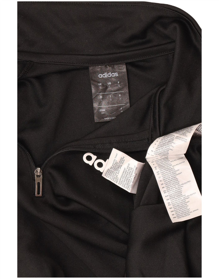 Adidas Mens Climalite Zip Neck Pullover Tracksuit Top Small Black Polyester