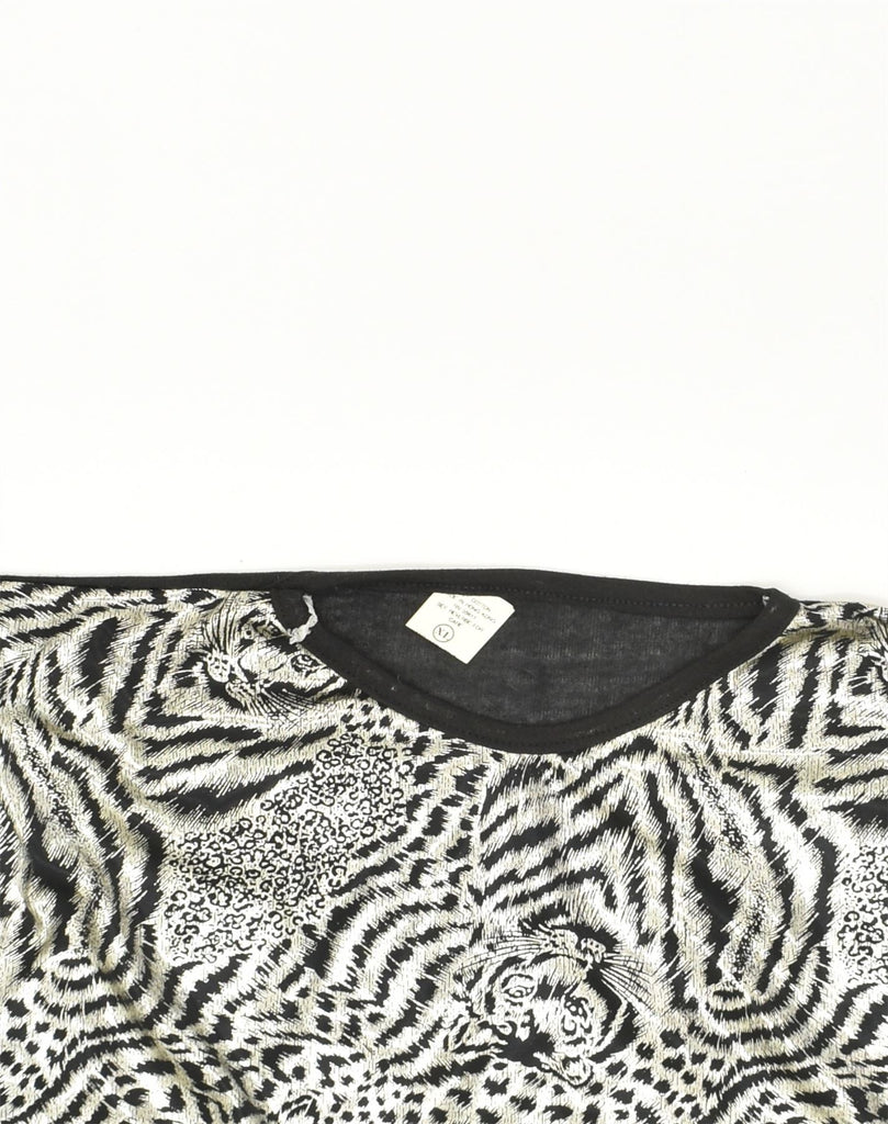 VINTAGE Womens Slim Sleeveless Blouse Top UK 18 XL Black Animal Print | Vintage Vintage | Thrift | Second-Hand Vintage | Used Clothing | Messina Hembry 