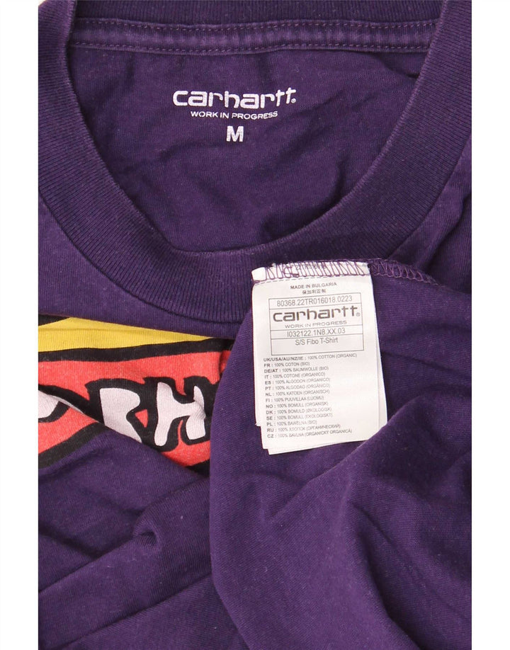 Carhartt Mens Graphic T-Shirt Top Medium Purple Cotton