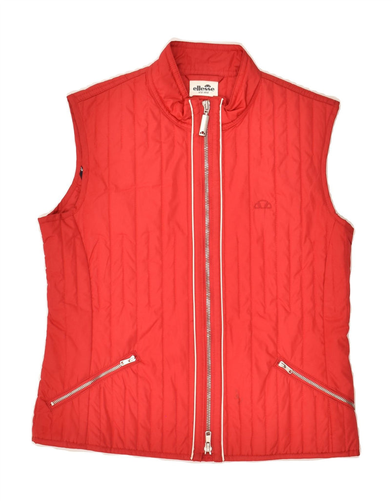 ELLESSE Womens Padded Gilet UK 10 Small Red Polyester | Vintage Ellesse | Thrift | Second-Hand Ellesse | Used Clothing | Messina Hembry 