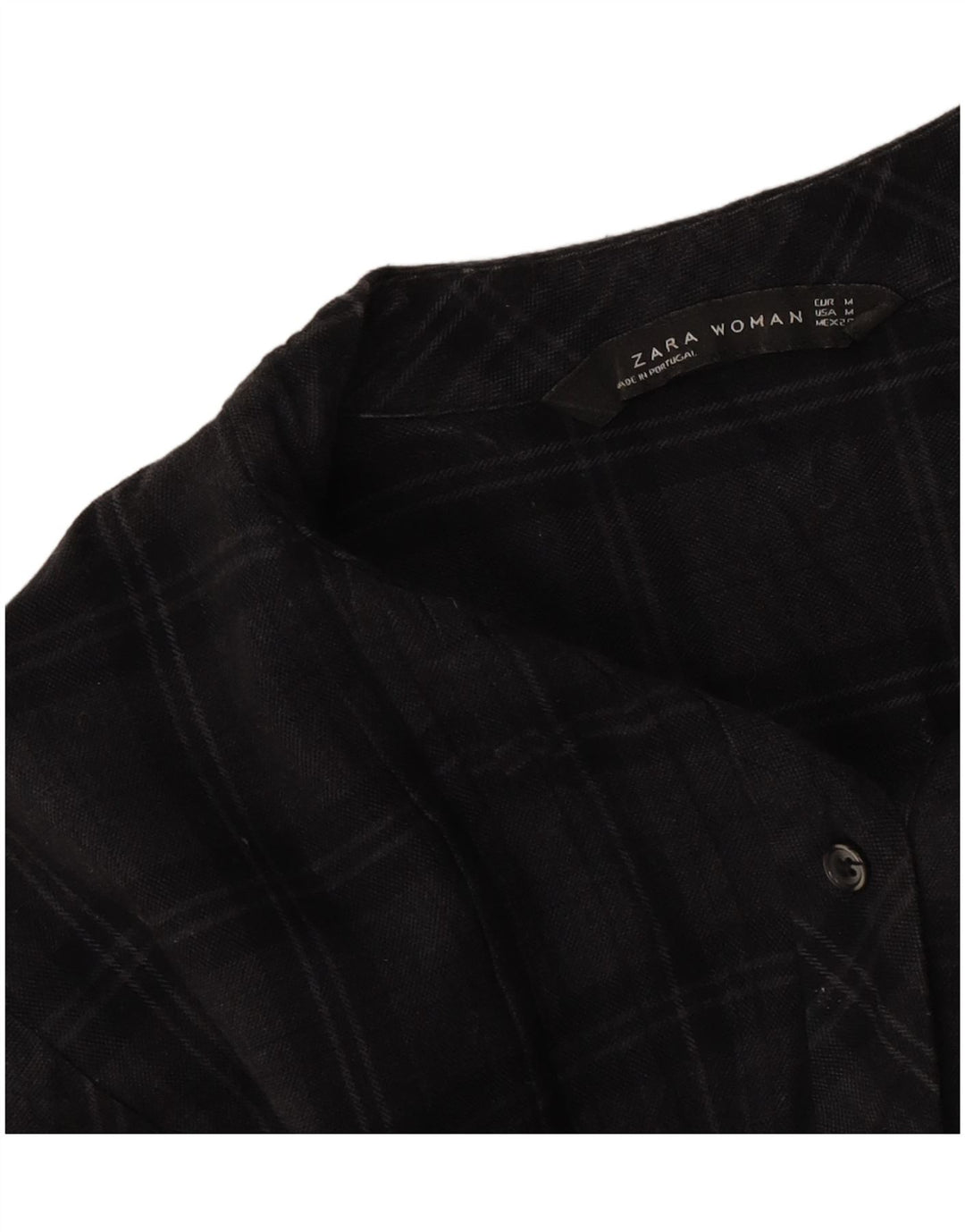 Zara Womens Long Sleeve Shift Dress UK 14 Medium Grey Check