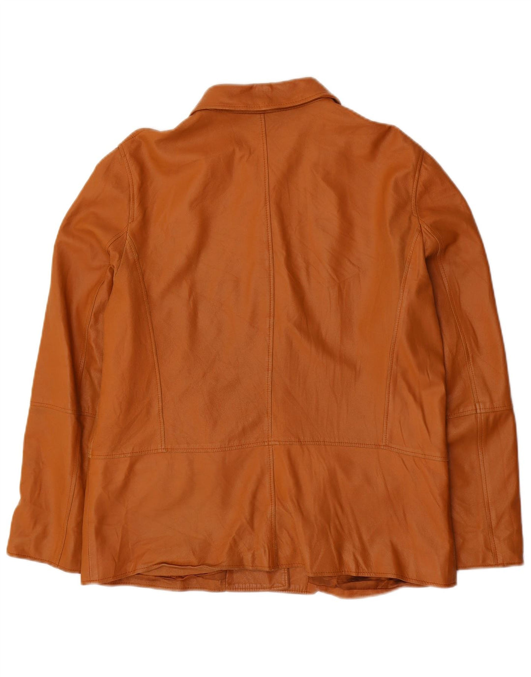 Marella Womens Leather Jacket UK 16 Large Brown Leather