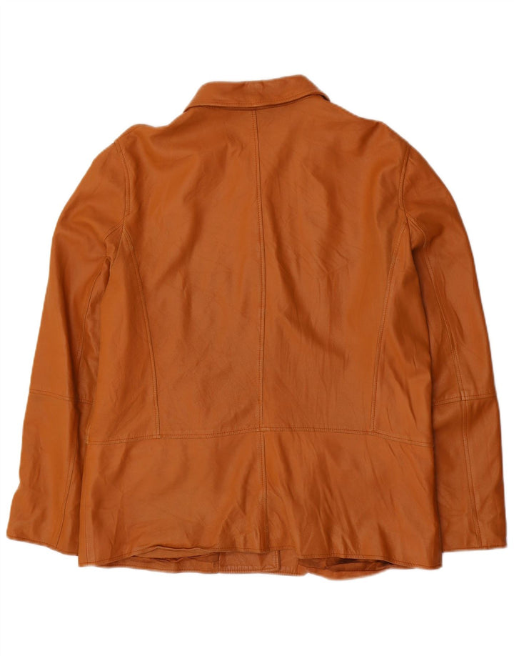 Marella Womens Leather Jacket UK 16 Large Brown Leather