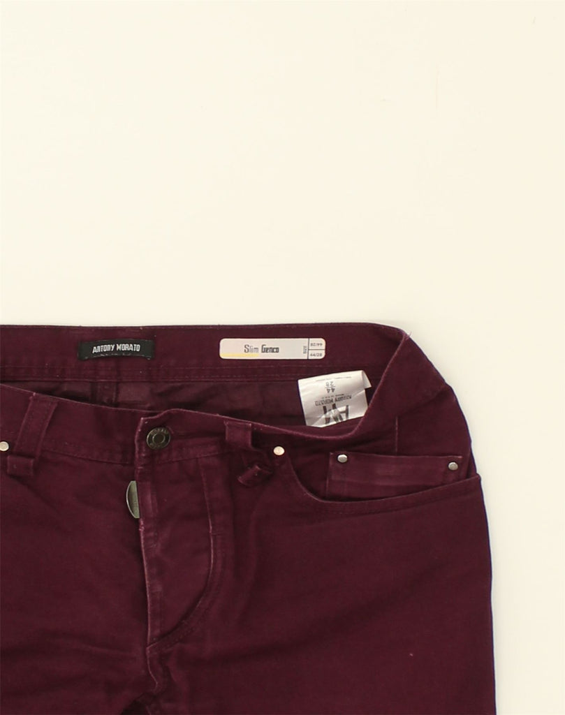 ANTONY MORATO Womens Slim Jeans W32 L33 Burgundy Cotton | Vintage Antony Morato | Thrift | Second-Hand Antony Morato | Used Clothing | Messina Hembry 