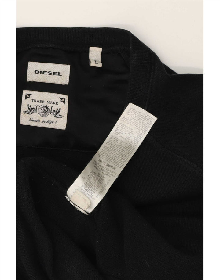 Diesel Mens Sweatshirt Jumper Large Black Cotton