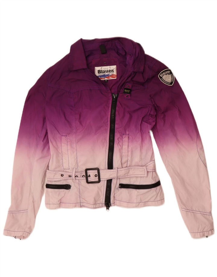Blauer Womens Utility Jacket UK 12 Medium Purple Colourblock Polyamide