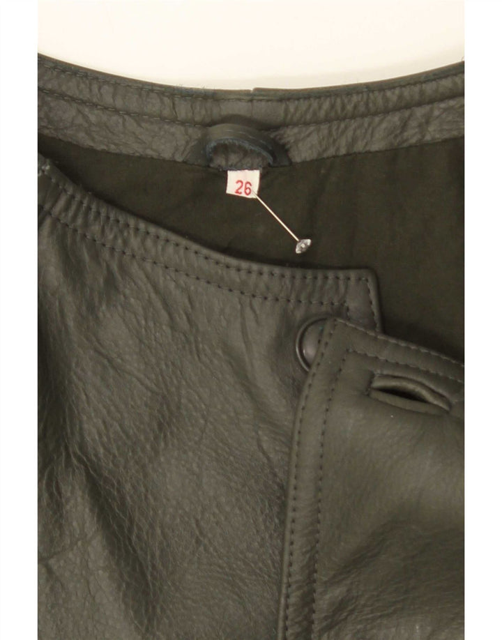 Vintage Mens Riding Leather Jacket UK 38 Medium Green Colourblock