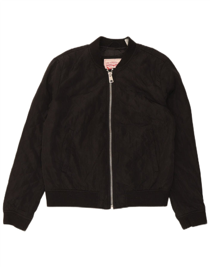 Levi's Womens Bomber Jacket UK 14 Medium Black Polyester
