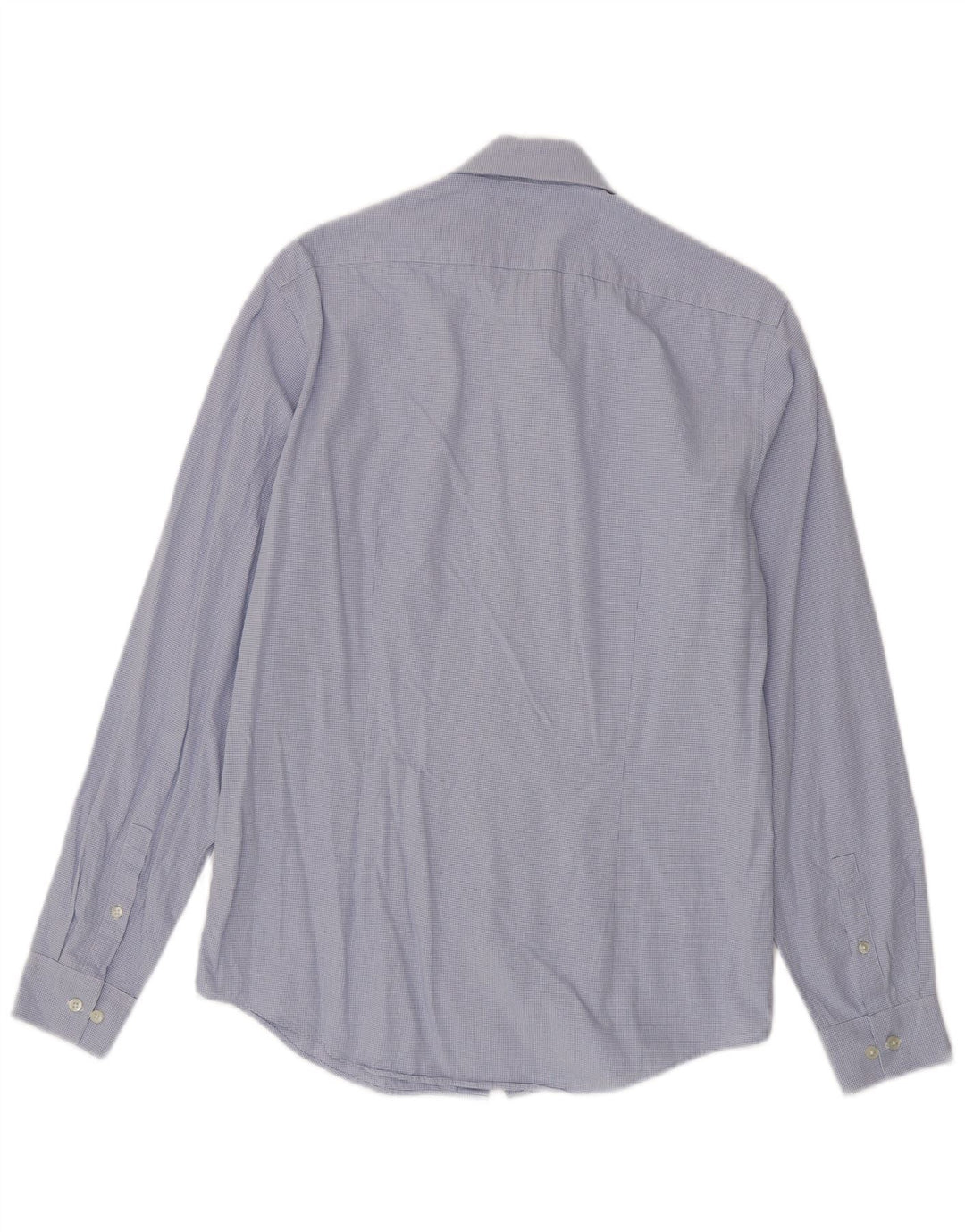 Calvin Klein Mens Fitted Shirt Size 38 15 Medium Blue Gingham Cotton
