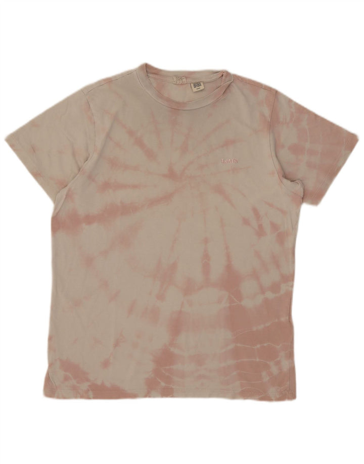 Levi's Mens T-Shirt Top Small Pink Tie Dye Cotton