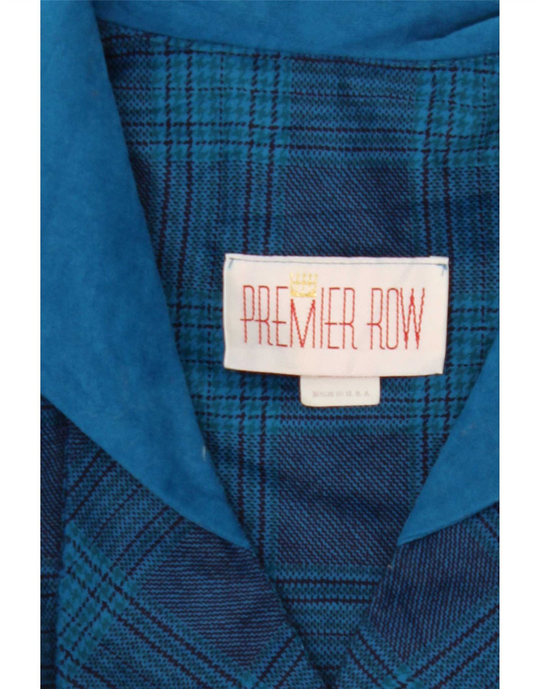 Vintage Womens Double Breasted Shift Dress UK 14 Medium Blue Check
