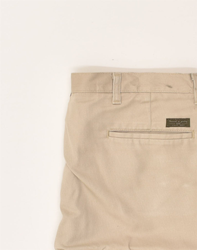 LEE Mens Straight Chino Trousers W36 L30  Beige Cotton | Vintage Lee | Thrift | Second-Hand Lee | Used Clothing | Messina Hembry 