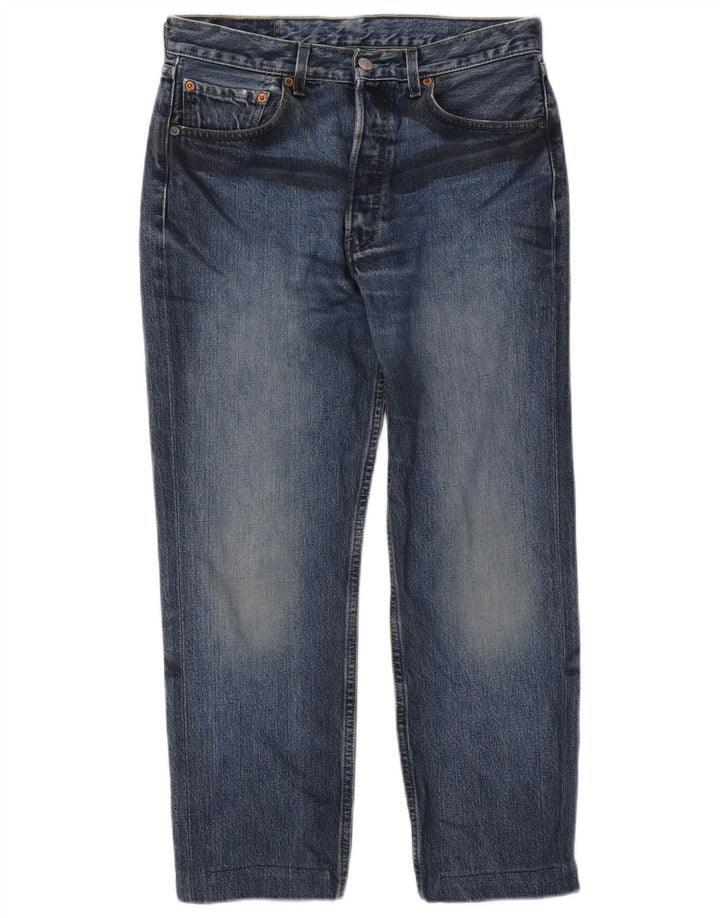Levi's Mens 501 Cropped Straight Jeans W28 L25 Blue Cotton