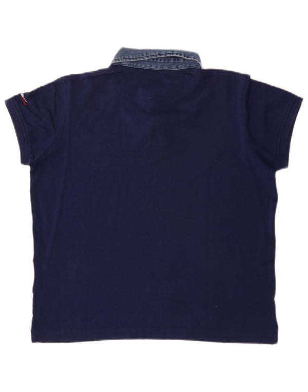 Harmont & Blaine Mens Polo Shirt Medium Navy Blue Cotton