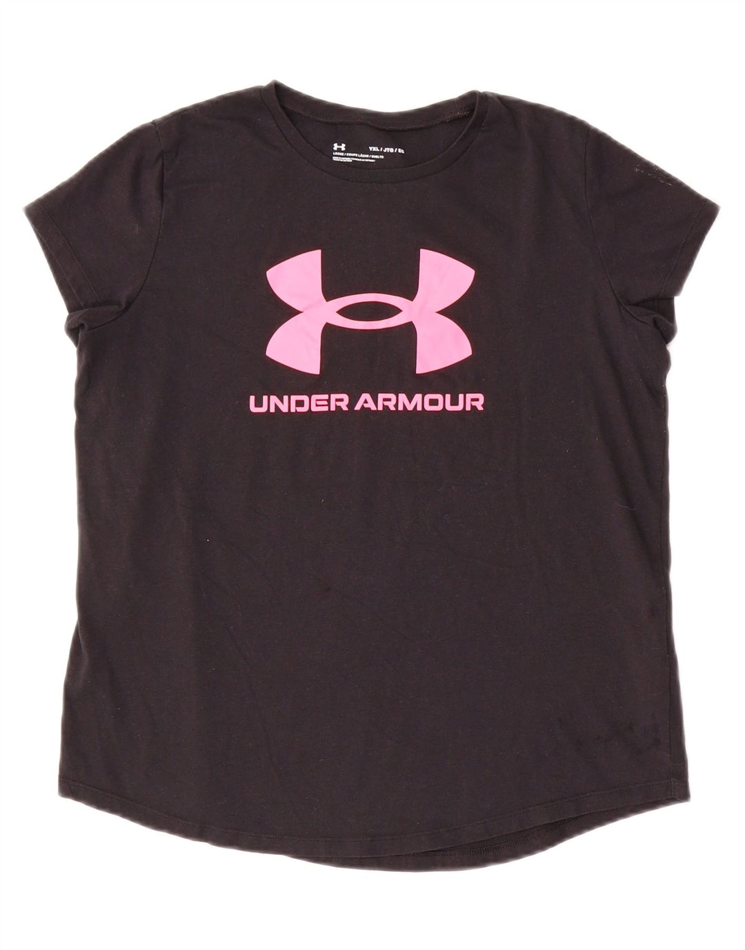 UNDER ARMOUR Girls Loose Fit Graphic T-Shirt Top 13-14 Years XL Black