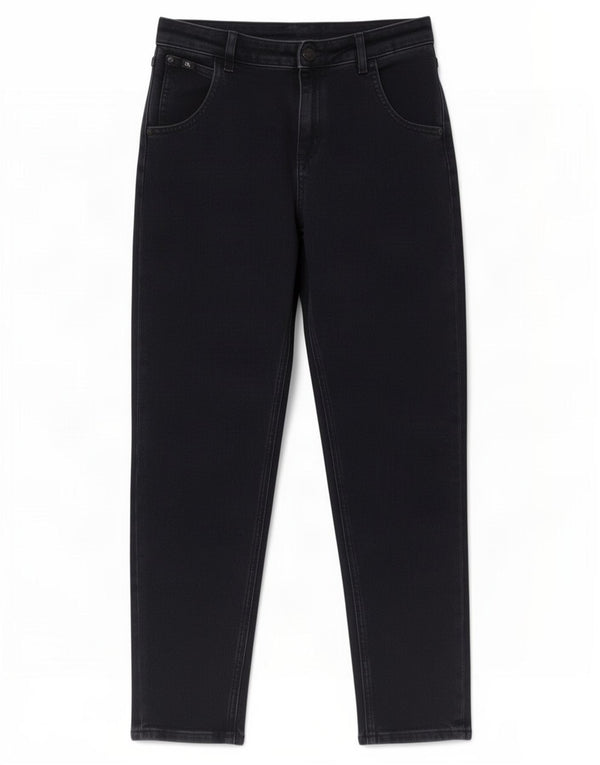 Calvin Klein Girls High Waist Tapered Jeans 11-12 Years W25 L25 Navy Blue