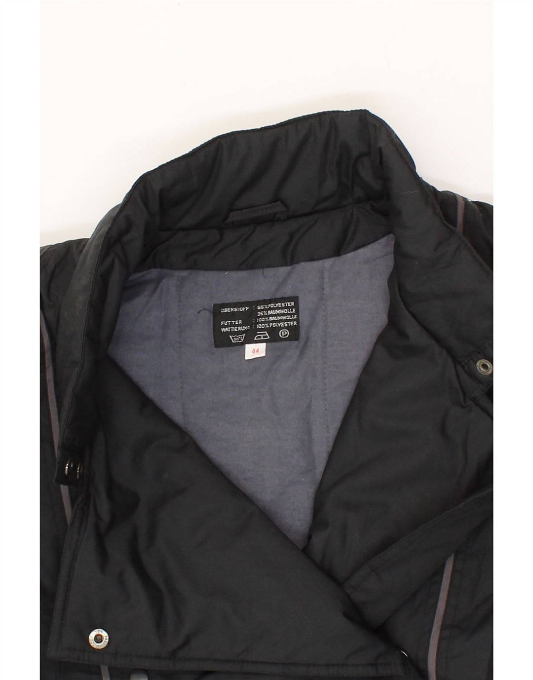 VINTAGE Womens Windbreaker Jacket EU 44 XL Black Polyester Vintage Vintage and Second-Hand Vintage from Messina Hembry 