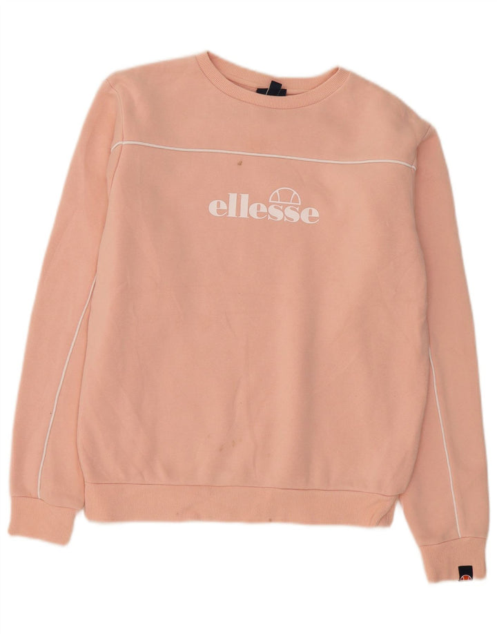 Ellesse Womens Graphic Oversized Sweatshirt Jumper UK 10 Small Orange