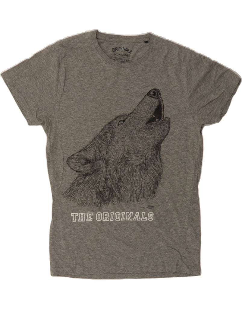 JACK & JONES Mens Originals Graphic T-Shirt Top Large Grey Cotton Vintage Jack & Jones and Second-Hand Jack & Jones from Messina Hembry 