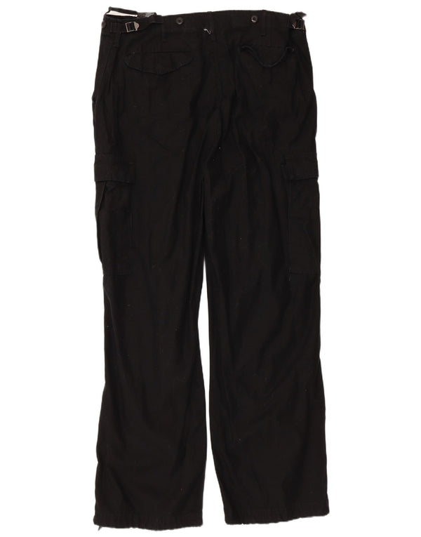 Brandit Mens Straight Cargo Trousers 3XL W40 L32 Black Cotton