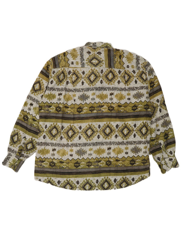 Fitzroy Mens Shirt XL Green Geometric