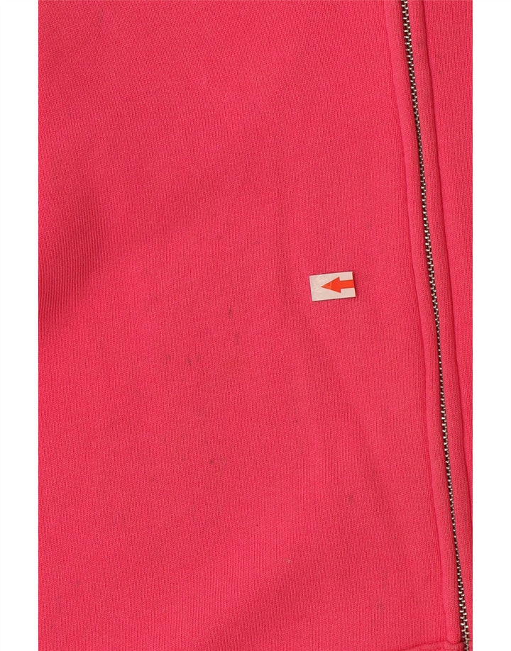 Marks & Spencer Womens Zip Hoodie Sweater UK 12 Medium Pink Cotton