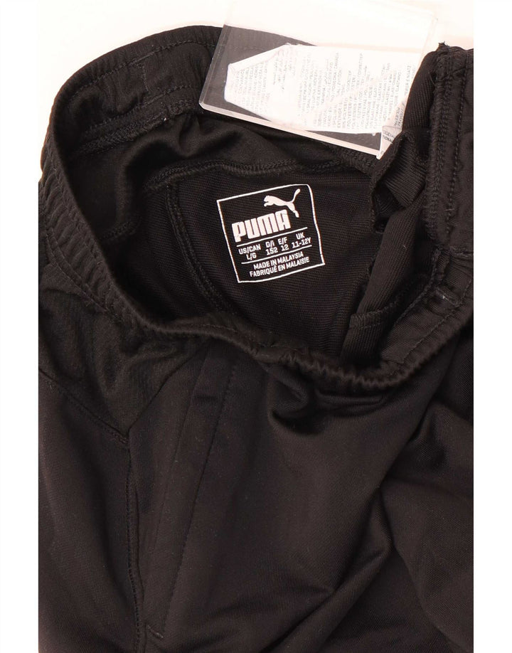 Puma Boys Tracksuit Trousers 11-12 Years Large Black Polyester