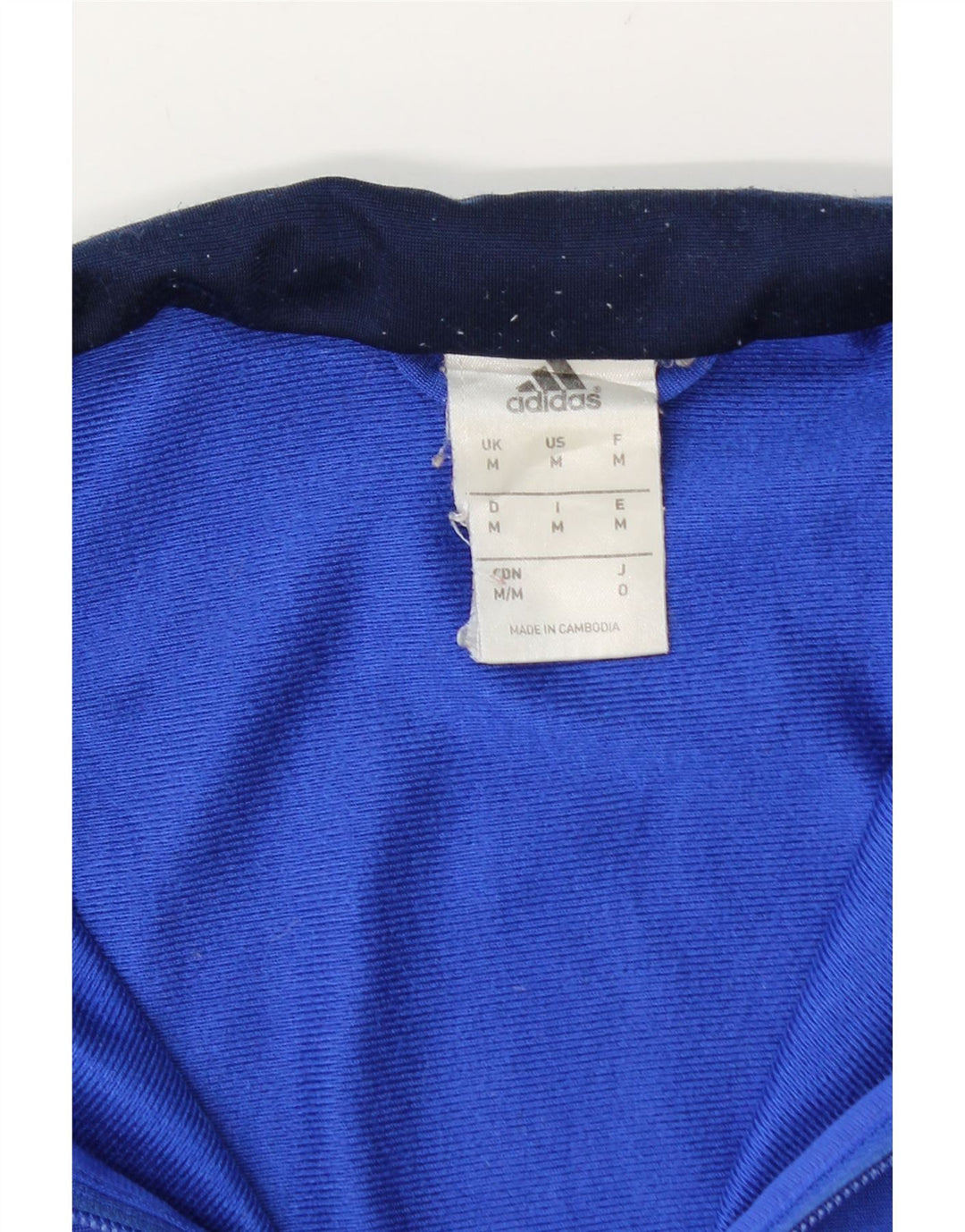 Adidas Mens Tracksuit Top Jacket Medium Blue Colourblock Polyester