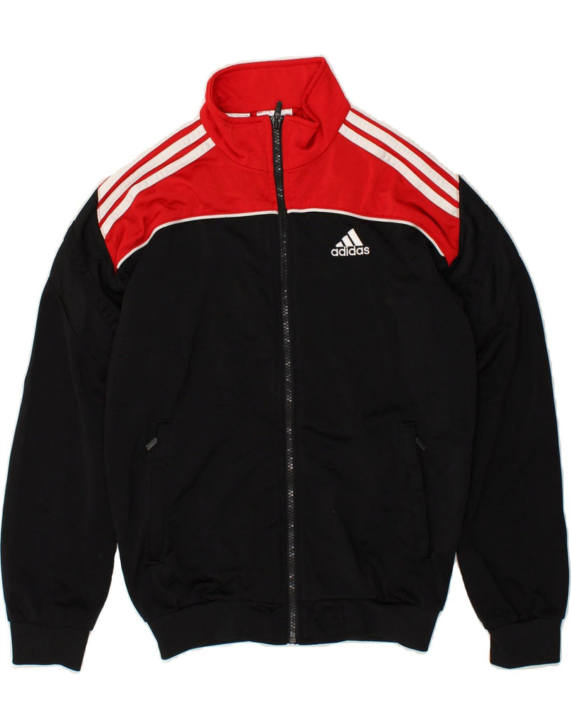 ADIDAS Boys Tracksuit Top Jacket 11-12 Years Black Colourblock Polyester | Vintage Adidas | Thrift | Second-Hand Adidas | Used Clothing | Messina Hembry 