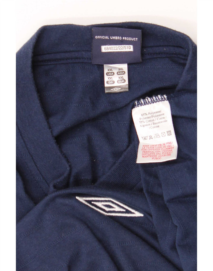 Umbro Mens T-Shirt Top 2XL Navy Blue Polyester