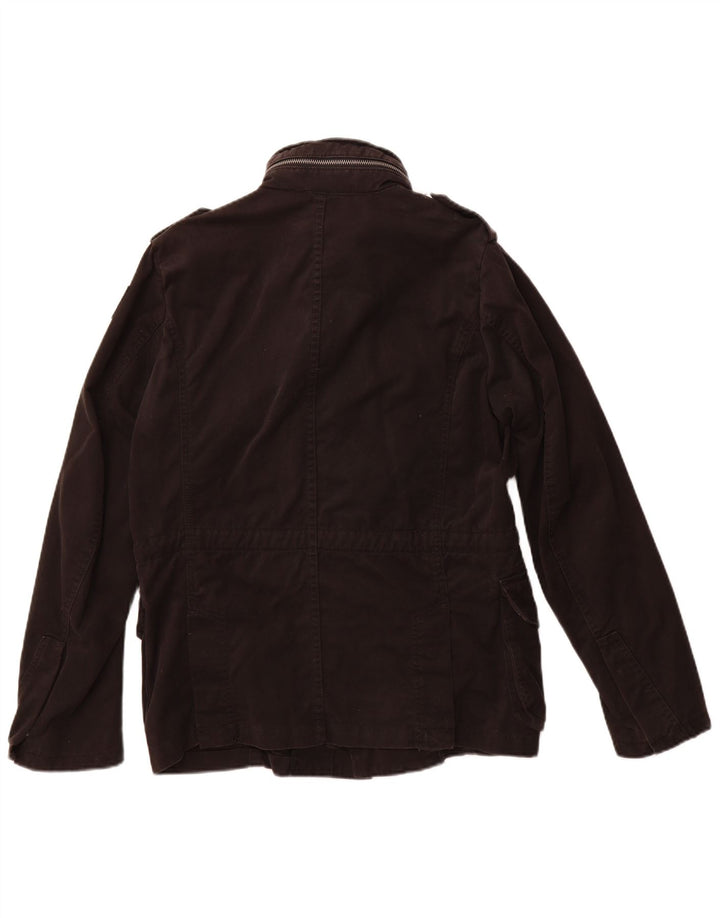 Diesel Mens Military Jacket UK 40 Large Black Cotton