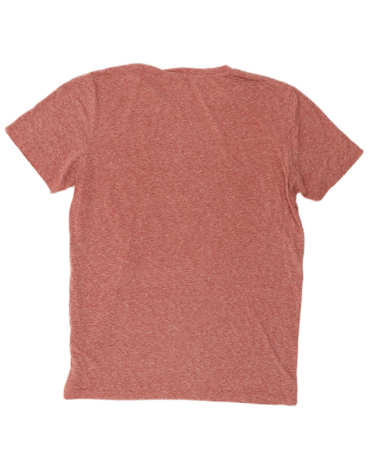 Jack & Jones Mens Graphic T-Shirt Top Large Maroon Flecked Polyester